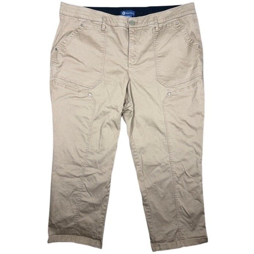 Democracy Absolution Khaki Cargo Cropped Pants Tan Plus Size 24W BH2415E8X2